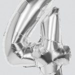86CM SILVER NUMBER 4 FOIL BALLOON