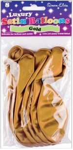 BALLOONS SATIN 11IN 8S GOLD - Image 2