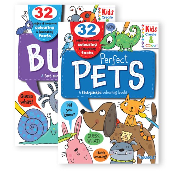 81 COLOURING AND FACTS BOOK – PETS AND BUGS - Image 1