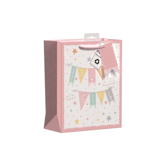 84 GIFT BAG BABY GIRL MED - Image 1