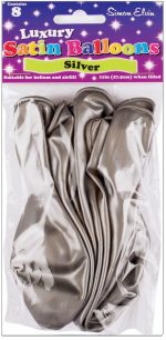 BALLOONS SATIN 11IN 8S SILVER - Image 2