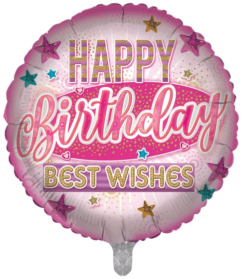 85 FOIL BALLOON HAPPY BIRTHDAY BEST WISHES - Image 1