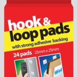 24 HOOK & LOOP PADS 25MM X 25MM