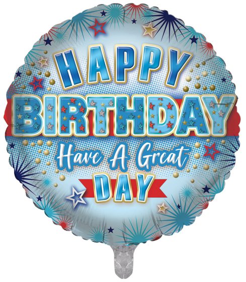 86 FOIL BALLOON HAPPY BIRTHDAY HAVE A GREAT DAY - Image 1