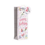 GIFT BAG – GINGHAM HAPPY BIRTHDAY (BOTTLE SIZE)