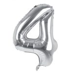 34IN SILVER NUMBER 4 FOIL BALLOON