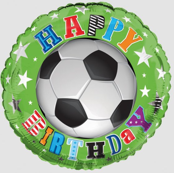 91 FOIL BALLOON FOOTBALL HAPPY BIRTHDAY - Image 1