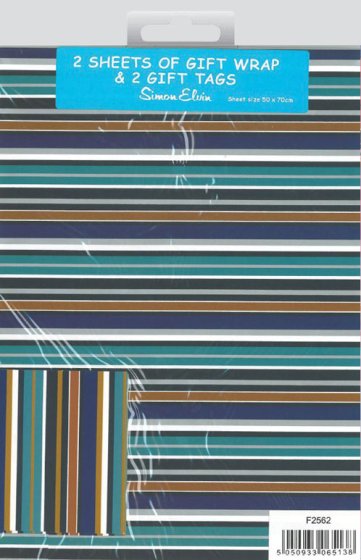 91 WRAP MALE STRIPES 2 SH 2 TAGS - Image 1