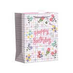 BIRTHDAY GIFT BAG – GINGHAM FLORAL