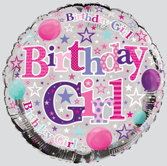 93 FOIL BALLOON BIRTHDAY GIRL - Image 1