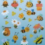 PVC BEE STICKERS – FLOWERS & HIVES THEME