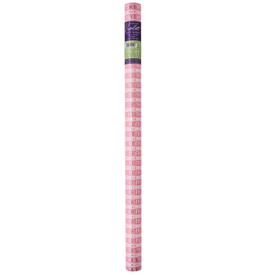 96 PINK BIRTHDAY GIFT WRAP ROLL – 2 METRES - Image 1