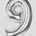 86CM SILVER NUMBER 9 FOIL BALLOON